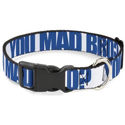 Plastic Clip Collar - YOU MAD BRO White/Royal