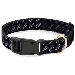 Plastic Clip Collar - YOLO Diagonal Black/Gray/White