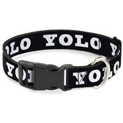 Plastic Clip Collar - YOLO Bold Black/White