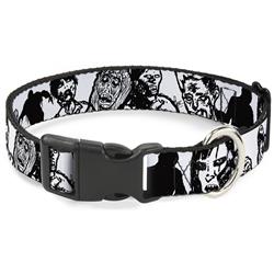 Plastic Clip Collar - Zombies White/Black