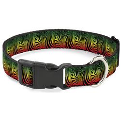 Plastic Clip Collar - Zebra Head Rasta