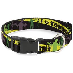 Plastic Clip Collar - Zombies Biohazard Black/Yellow/Green