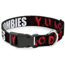 Plastic Clip Collar - Zombies Y U NO DIE Black/White/Red