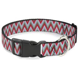 Plastic Clip Collar - Zig Zag White/Tan/Gray/Red