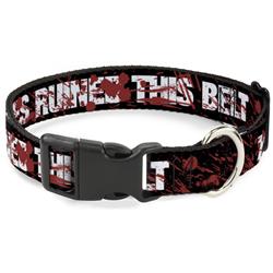 Plastic Clip Collar - ZOMBIES RUINED THIS BELT Black/White/Red Splatter