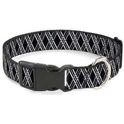 Plastic Clip Collar - Zig Zag Black/Gray/White