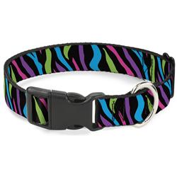 Plastic Clip Collar - Zebra Black/Blue/Green/Pink/Purple