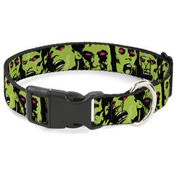 Plastic Clip Collar - Zombie Expressions Black/Green/Red