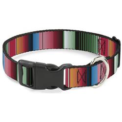 Plastic Clip Collar - Zarape5 Vertical Multi Color Stripe