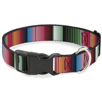 Plastic Clip Collar - Zarape5 Vertical Multi Color Stripe