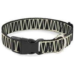 Plastic Clip Collar - Zig Zag Doodle Cream/Black