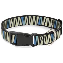 Plastic Clip Collar - Zig Zag Doodle Black/Cream/Blues