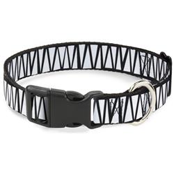 Plastic Clip Collar - Zig Zag Doodle Black/White
