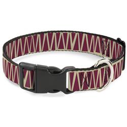 Plastic Clip Collar - Zig Zag Doodle Tan/Red