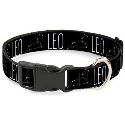 Plastic Clip Collar - Zodiac LEO/Constellation Black/White