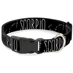 Plastic Clip Collar - Zodiac SCORPIO/Constellation Black/White