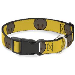 Plastic Clip Collar - Brown Bear Repeat Yellow