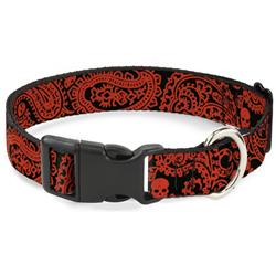 Plastic Clip Collar - Bandana/Skulls Black/Orange