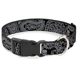 Plastic Clip Collar - Bandana/Skulls Black/Silver