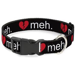 Plastic Clip Collar - Broken Heart MEH Black/Red/White