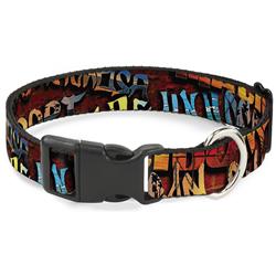 Plastic Clip Collar - Beach Tags Stacked Brick Wall/Beach Scenes