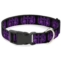 Plastic Clip Collar - Buckle-Down Skulls w/Wings Black/Purple
