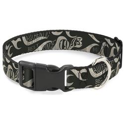 Plastic Clip Collar - Buckle-Down AUTHENTIC SEATBELT BELT SINCE 1993 Flames Olive/Tan