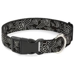 Plastic Clip Collar - Buckle-Down BD Logo Scattered Black/Gray