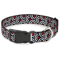 Plastic Clip Collar - Bullseye Stacked Black/White/Red