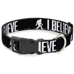 Plastic Clip Collar - Bigfoot Silhouette I BELIEVE Black/Gray/White