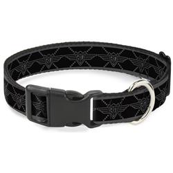 Plastic Clip Collar - Buckle-Down BD Monogram2 Black/Gray