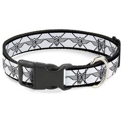 Plastic Clip Collar - Buckle-Down BD Monogram2 White/Black