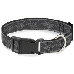 Plastic Clip Collar - Buckle-Down BD Monogram2 Grays