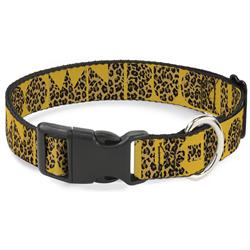 Plastic Clip Collar - BUCKLE-DOWN Shapes Gold/Leopard Brown