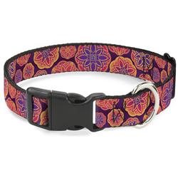 Plastic Clip Collar - Boho Mandala Purples/Oranges/Pinks