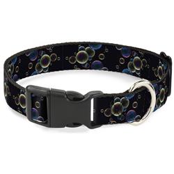 Plastic Clip Collar - Bubbles Black/Iridescent Multi Color