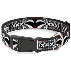 Plastic Clip Collar - Corset Lace Up w/Bow Red Plaid/Black