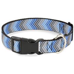 Plastic Clip Collar - Chevron Weave Grays/Blues