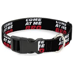 Plastic Clip Collar - COME-AT ME-BRO Black/White/Red