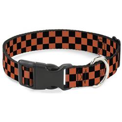Plastic Clip Collar - Checker Black/Orange