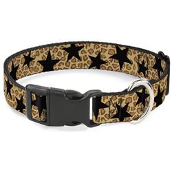 Plastic Clip Collar - Cheetah/Stars Tan/Black