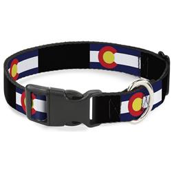 Plastic Clip Collar - Colorado Flags3/Black