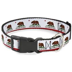 Plastic Clip Collar - California State Flag White