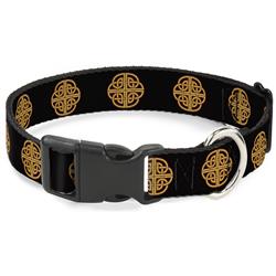 Plastic Clip Collar - Celtic Knot Black/Burgundy/Gold