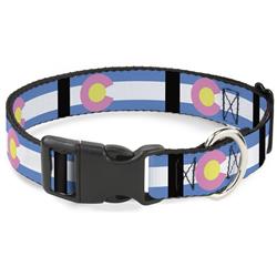 Plastic Clip Collar - Colorado Flags Pastel