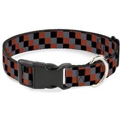 Plastic Clip Collar - Checker Trio Gray/Black/Red
