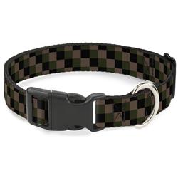 Plastic Clip Collar - Checker Trio Tan/Black/Olive