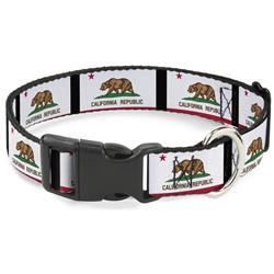 Plastic Clip Collar - California Flag Repeat/Black