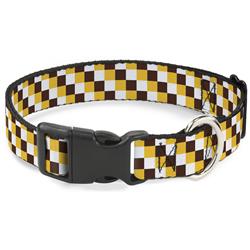 Plastic Clip Collar - Checker White/Gold/Brown