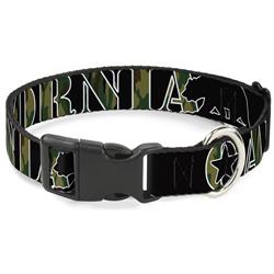 Plastic Clip Collar - CALIFORNIA/Bear Silhouette Black/Camo Olive